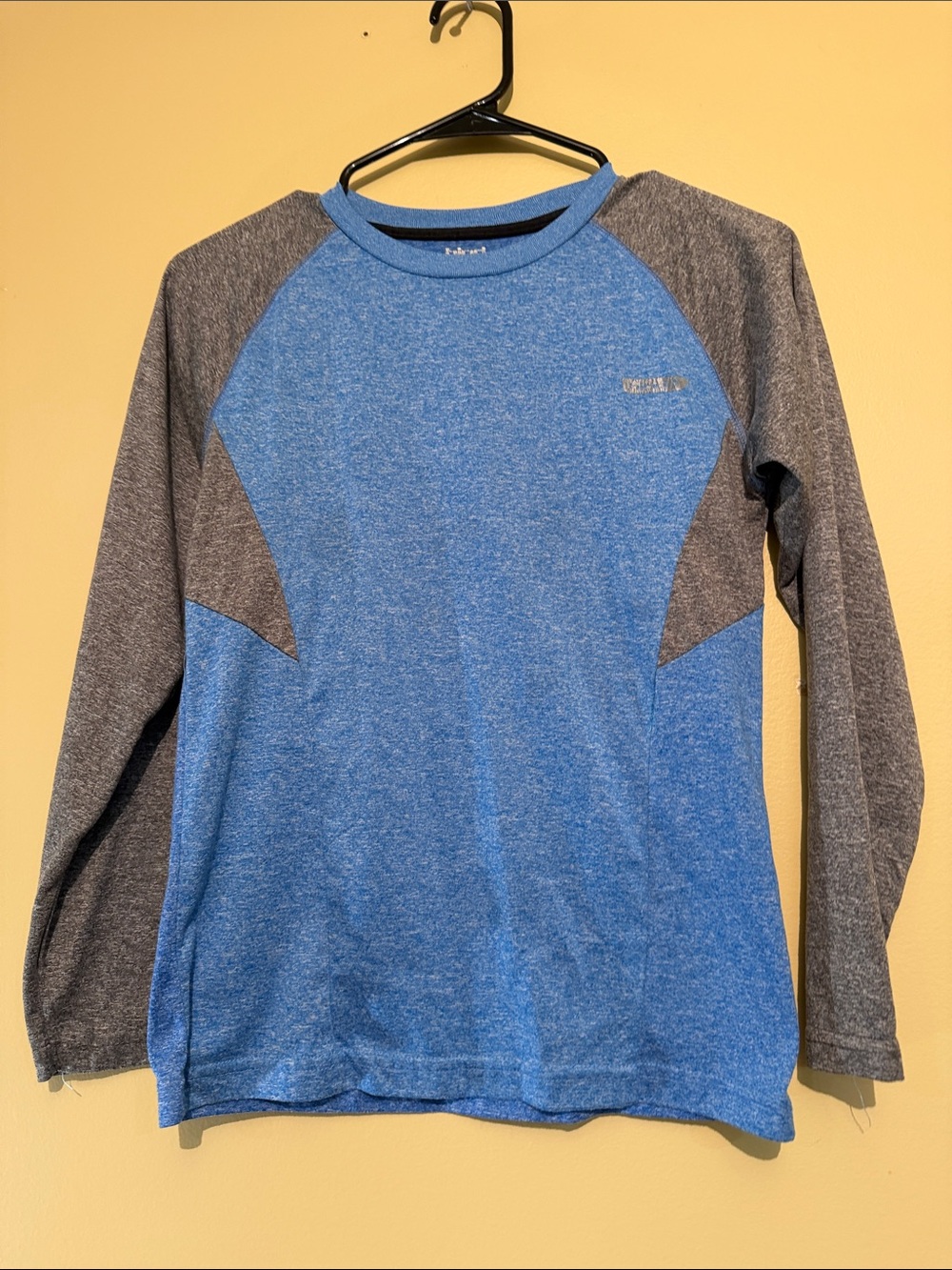 Hind Blue and Gray Raglan Long Sleeve Tee